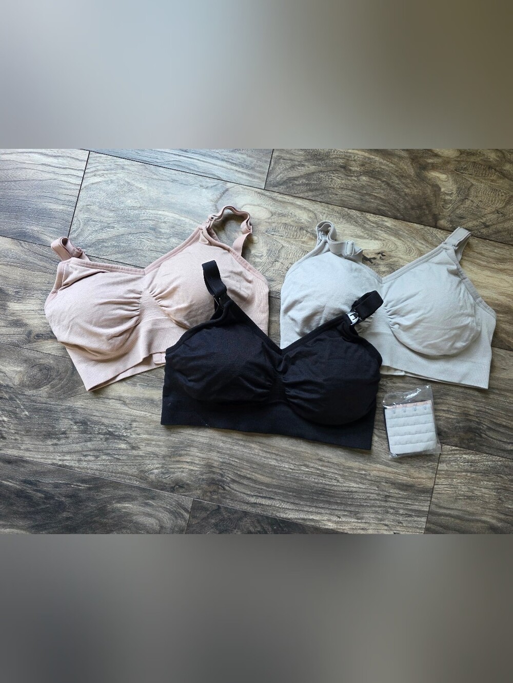 Hofish Seamless Nursing Bras 3-Pack with Extenders - Size M